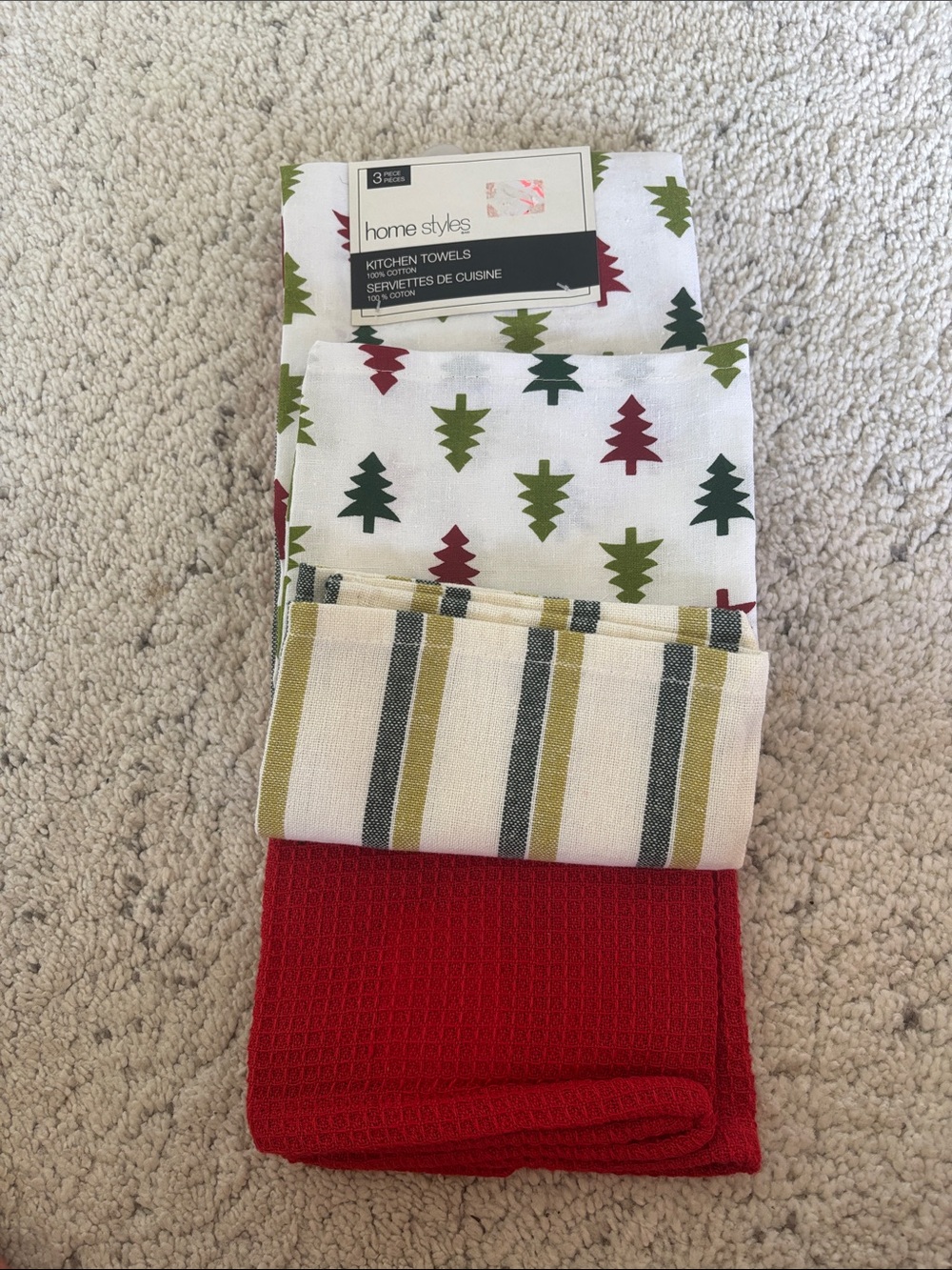 Home Styles Christmas Holiday Set Of Tree Kitchen Towels NWT